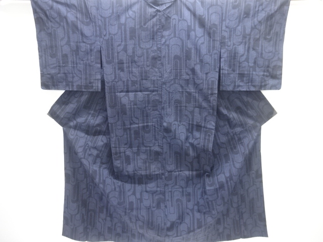 JAPANESE KIMONO / HITOE TSUMUGI / WOVEN ABSTRACT PATTERN